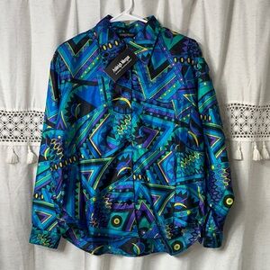 Vibrant Geometric Button-Up Shirt